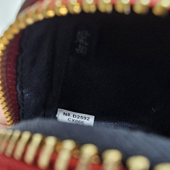 COACH Mini Backpack Bag Charm in Signature Canva and Leather Navy and Red - Picture 6 of 11